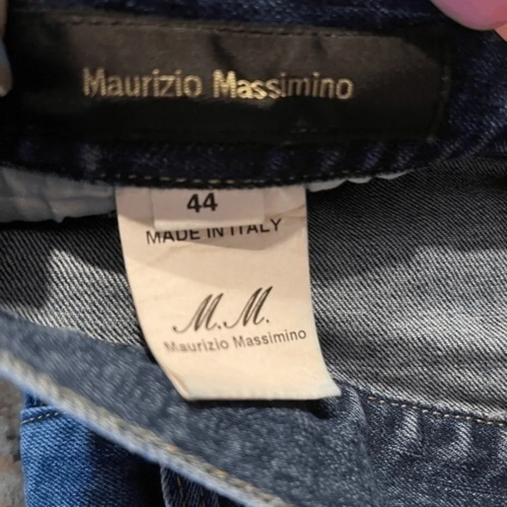 Maurizio Massimino Italian‎ Slim Fit Jeans Plaid Pocket Blue Size EU 44